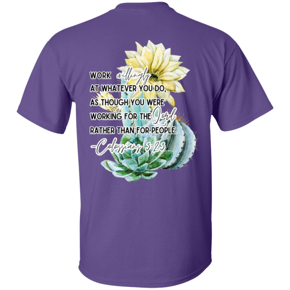 Colossians 3:23 yellow 5.3 oz. T-Shirt
