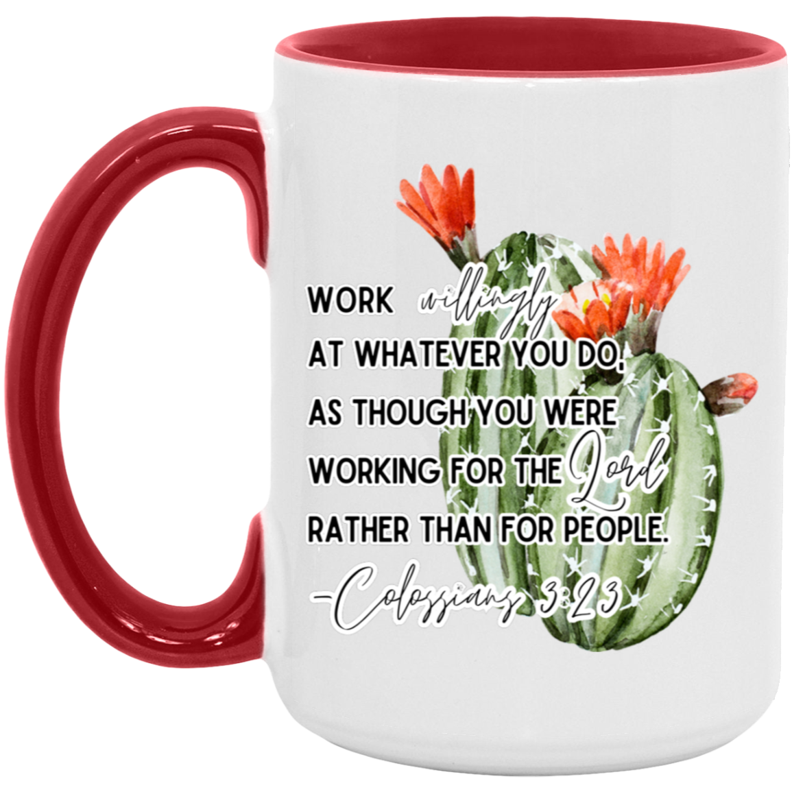Colossians 3:23 Red 15oz. Accent Mug