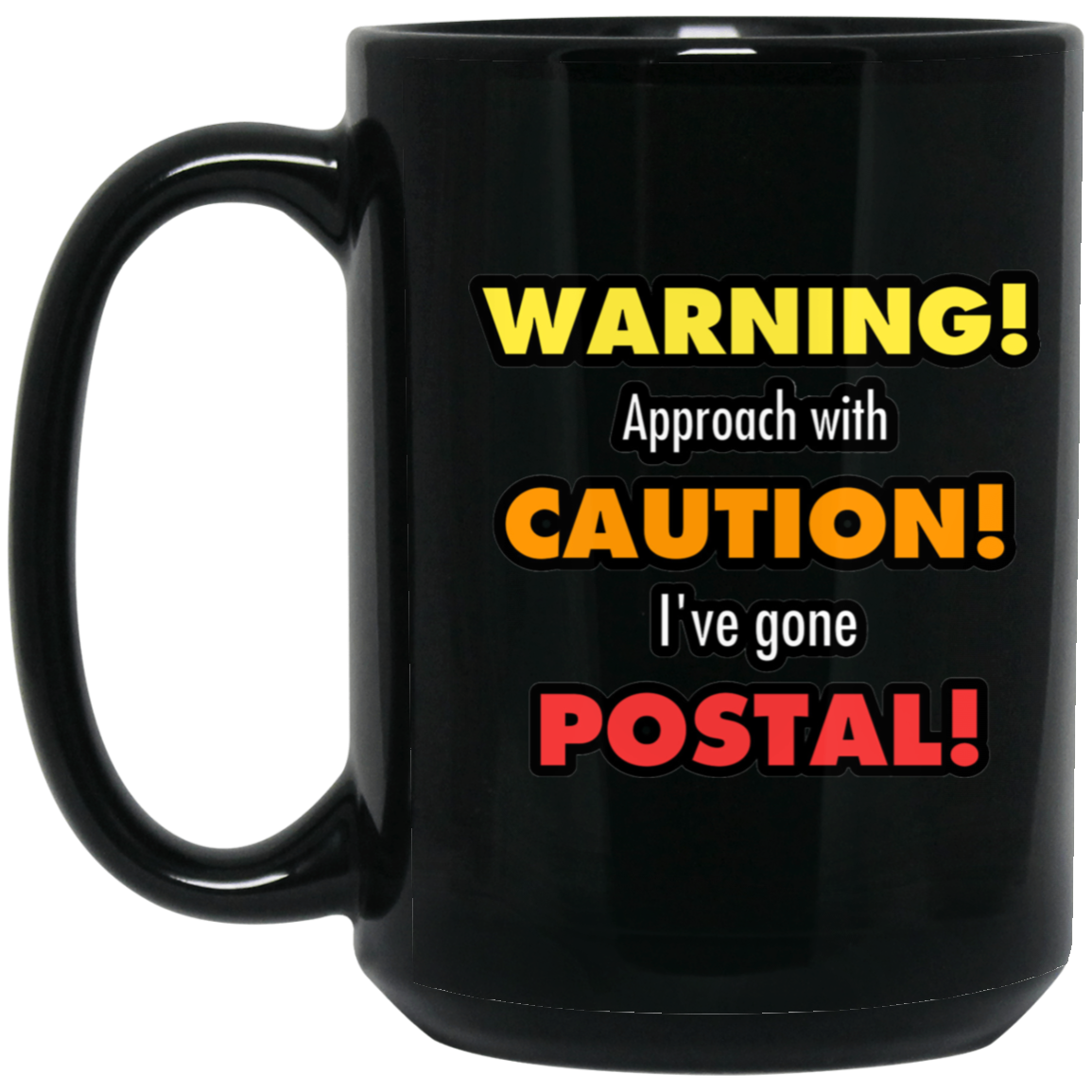 Postal 15 oz. Black Mug