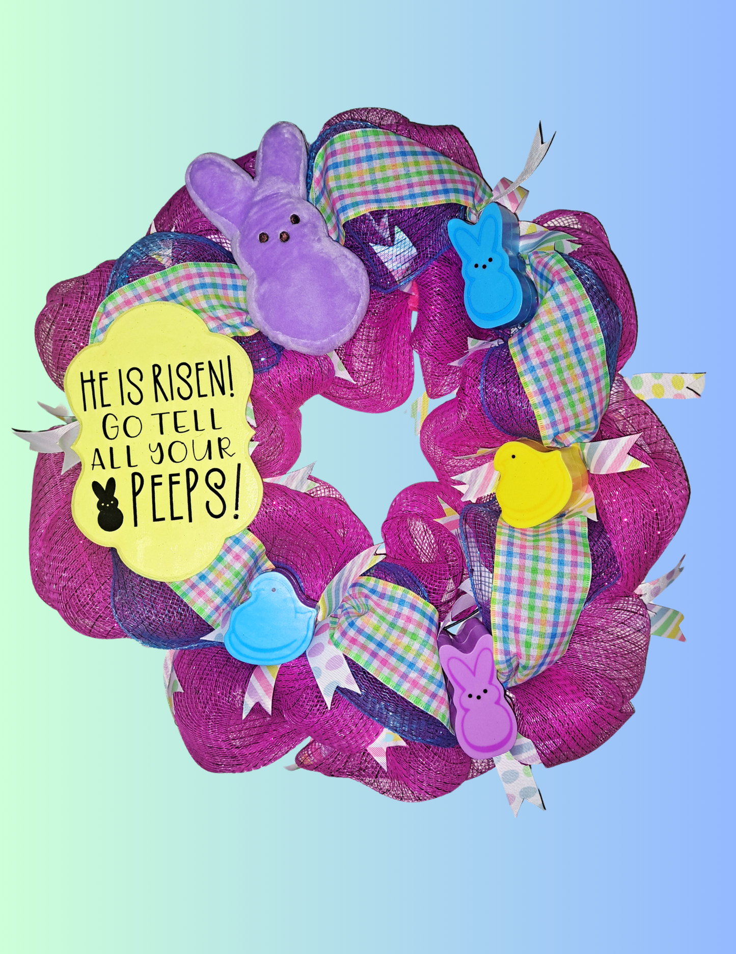 He is Risen, Peeps Pink Wreath