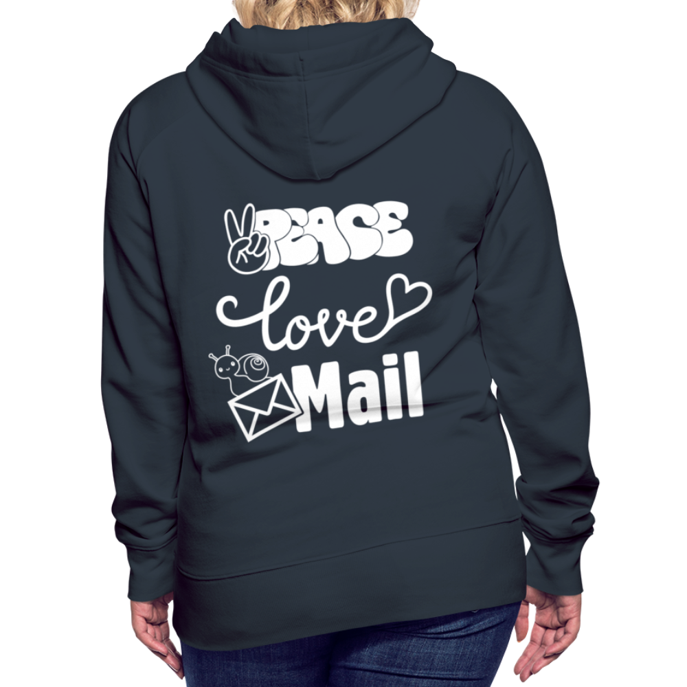 Women’s Premium Hoodie Peace Love Mail - navy