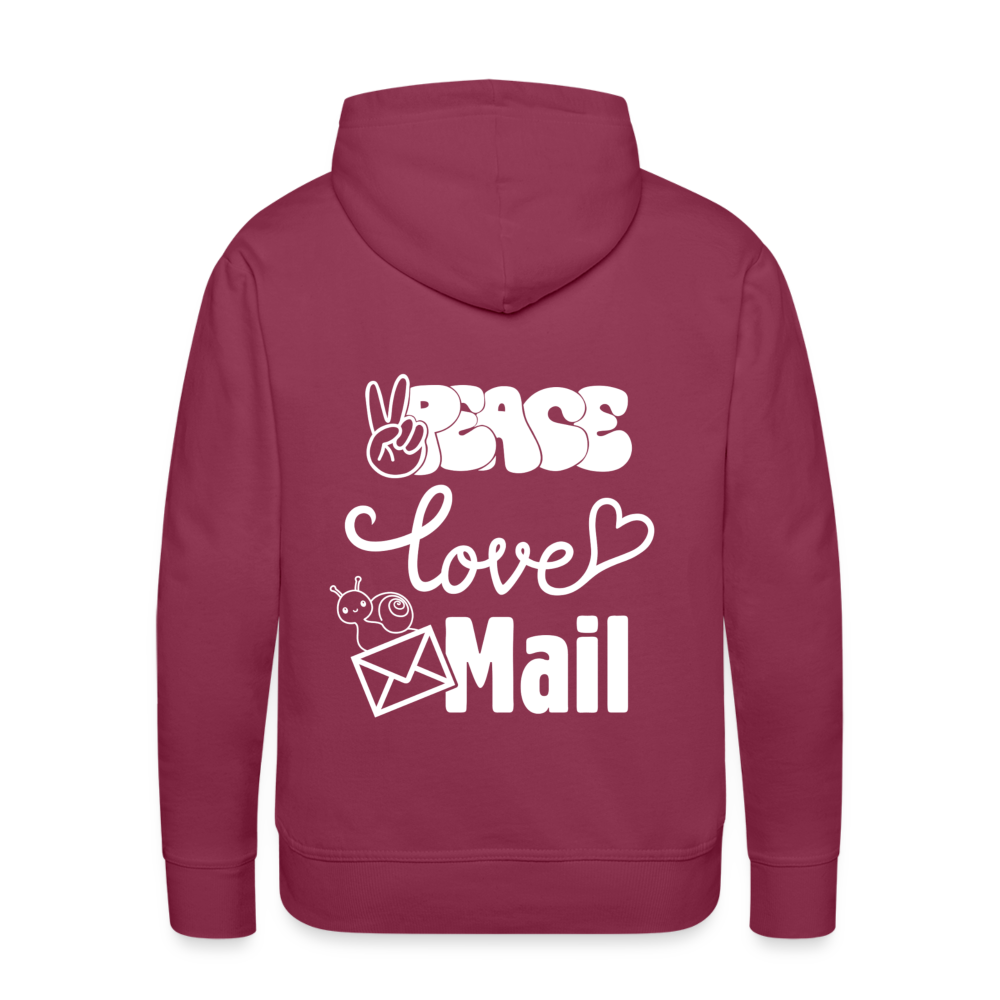 Peace Love Mail Premium Hoodie S-5XL - burgundy