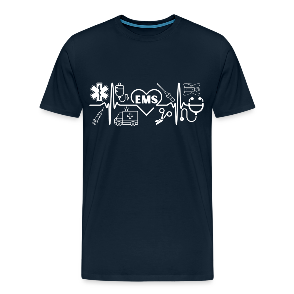 EMS Banner White T-Shirt - deep navy