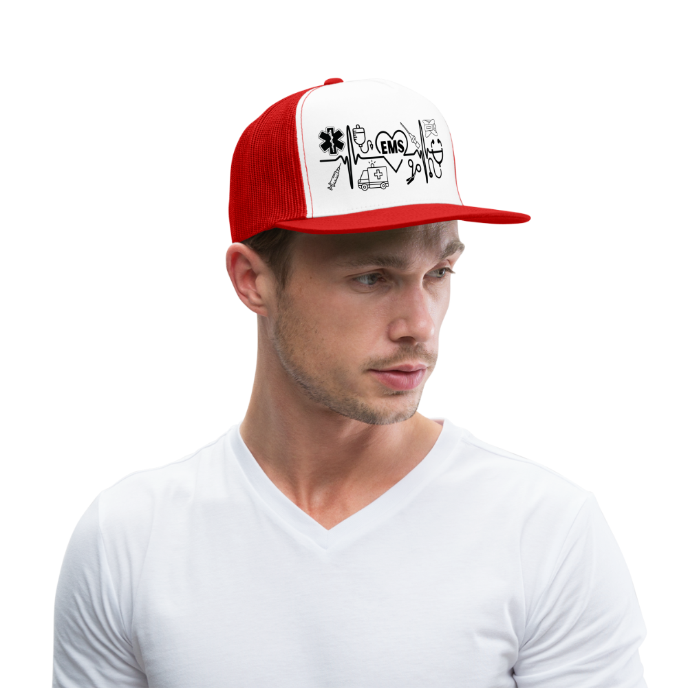 EMS Banner Trucker Cap - white/red