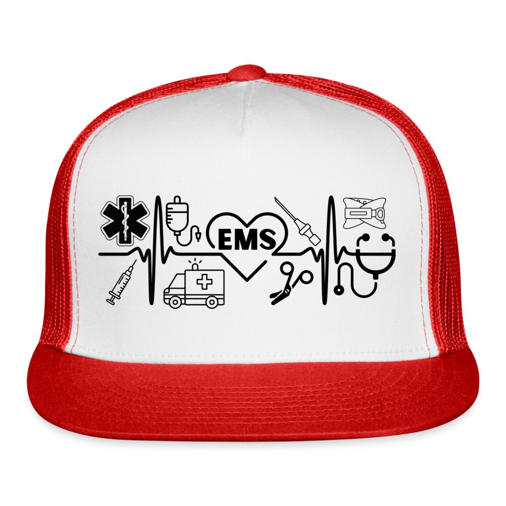 EMS Banner Trucker Cap - white/red