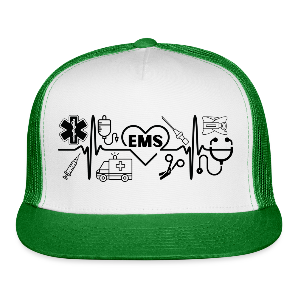 EMS Banner Trucker Cap - white/kelly green