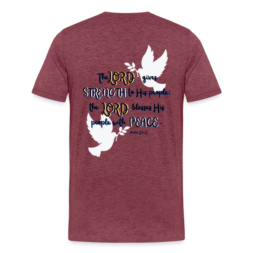 Psalm 29:11 T-Shirt - heather burgundy