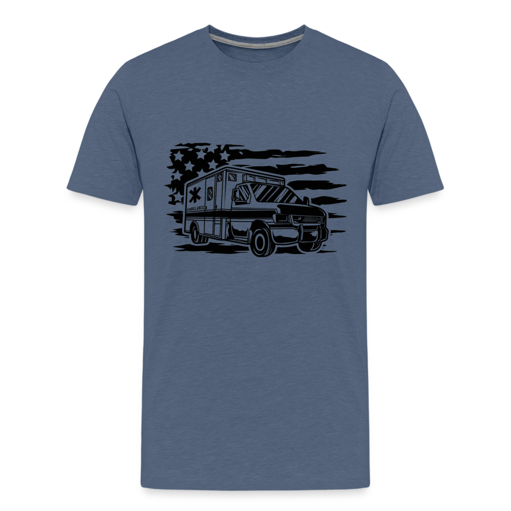 American Flag AMBO T-Shirt - heather blue