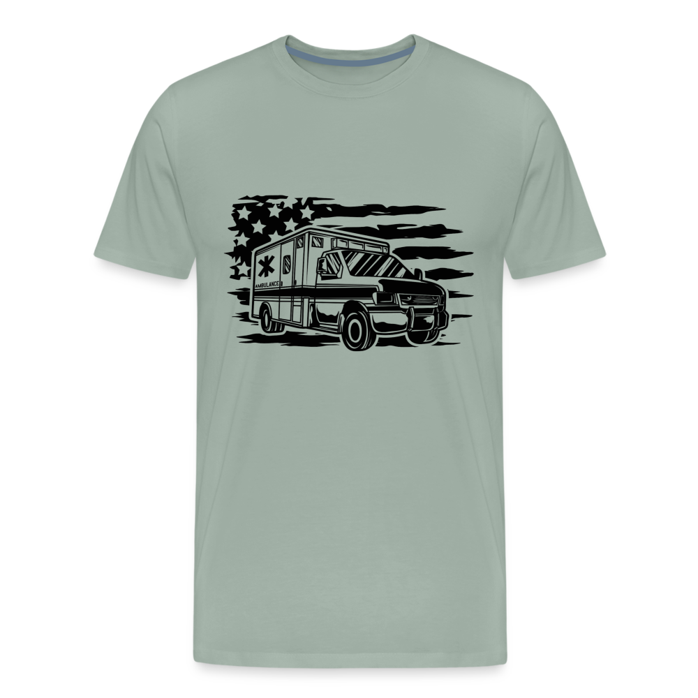 American Flag AMBO T-Shirt - steel green