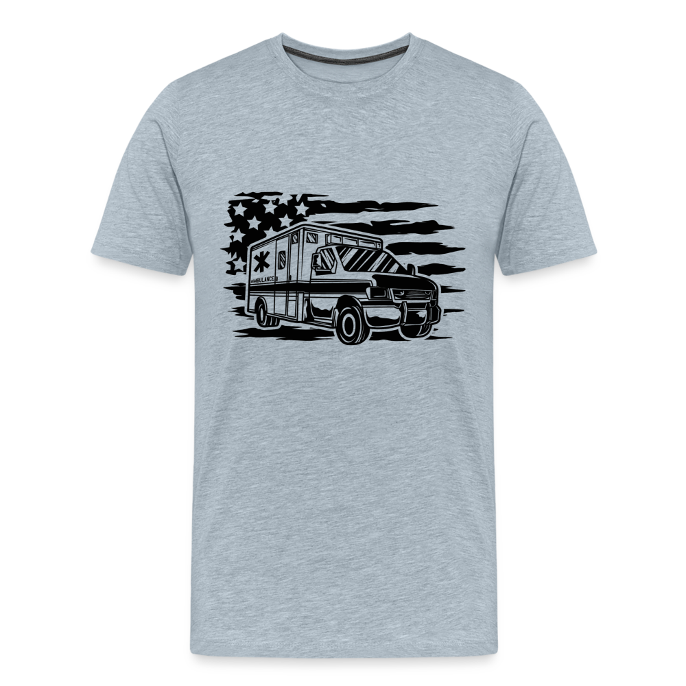 American Flag AMBO T-Shirt - heather ice blue