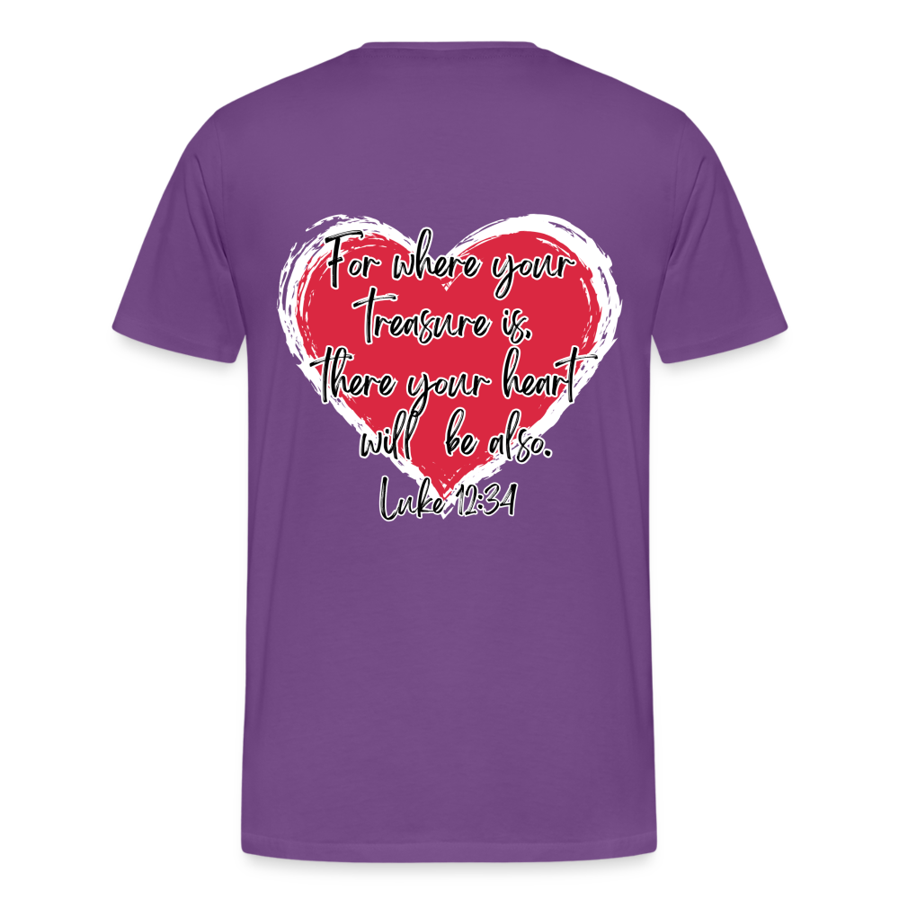 Luke 12:34 T-Shirt - purple