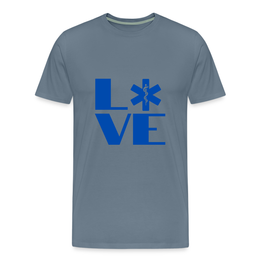 Block Letter Love EMS T-Shirt - steel blue