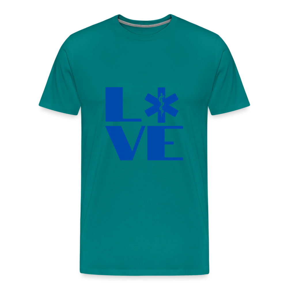Block Letter Love EMS T-Shirt - teal