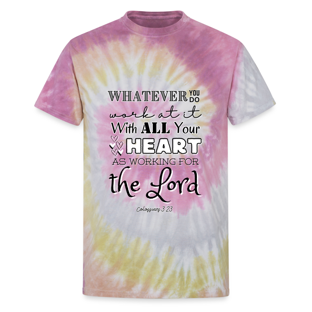 Col 3:23 Tie Dye T-Shirt - Desert Rose