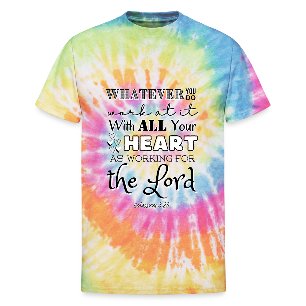 Col 3:23 Tie Dye T-Shirt - rainbow