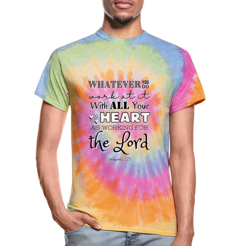 Col 3:23 Tie Dye T-Shirt - rainbow