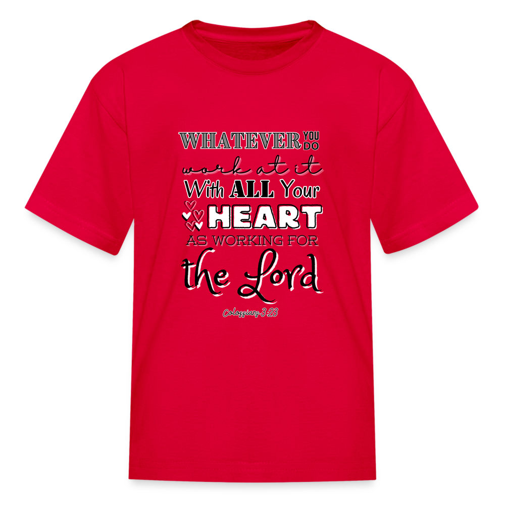 Col 3:23 Kids' T-Shirt - red