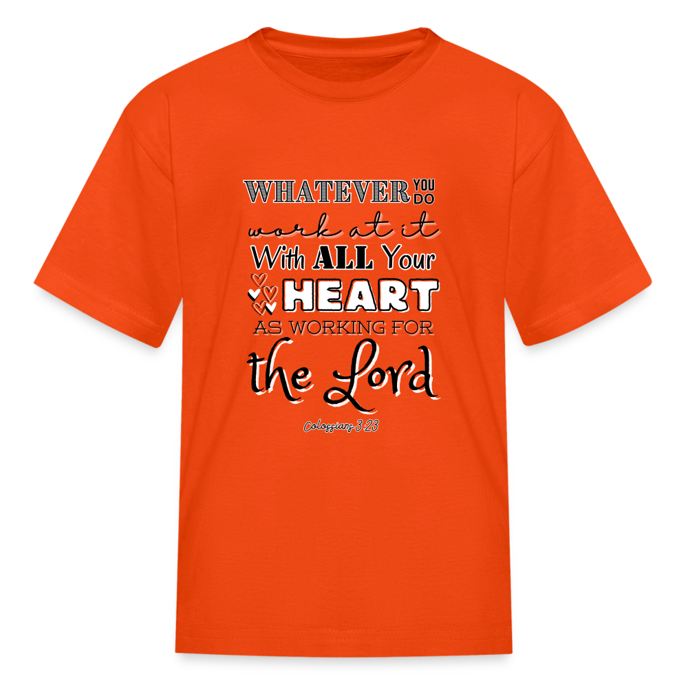 Col 3:23 Kids' T-Shirt - orange