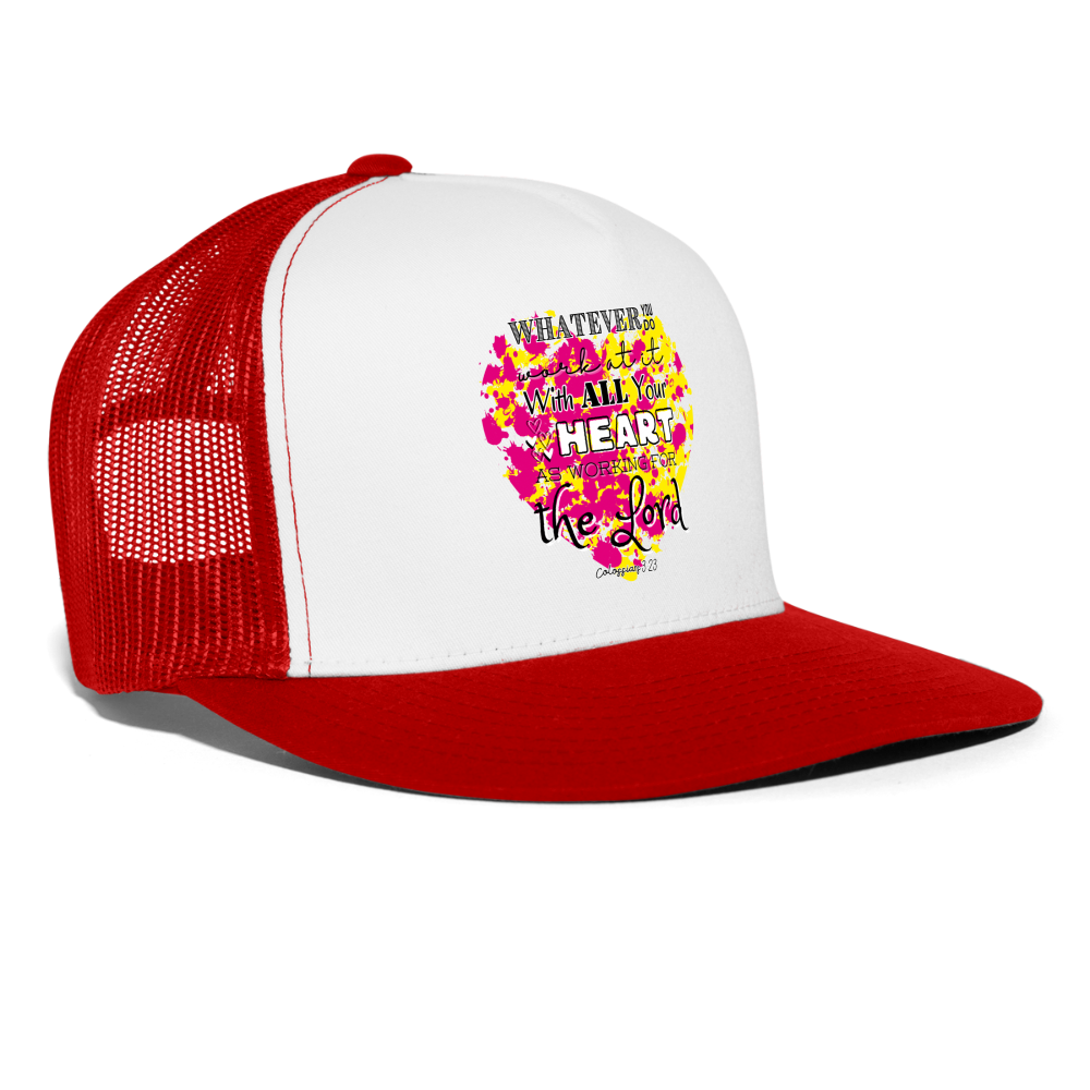 Col 3:23 Trucker Cap - white/red