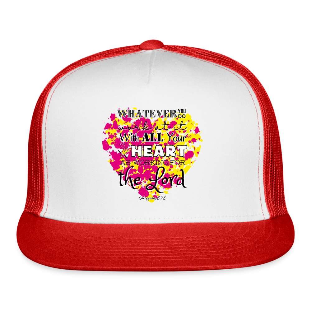 Col 3:23 Trucker Cap - white/red