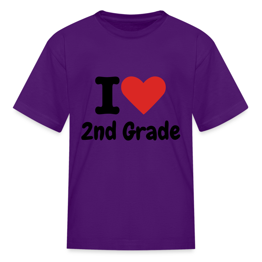 I Heart 2nd Grade Kids' T-Shirt - purple