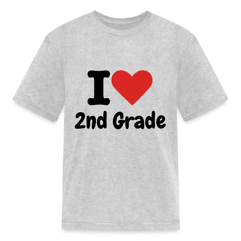 I Heart 2nd Grade Kids' T-Shirt - heather gray
