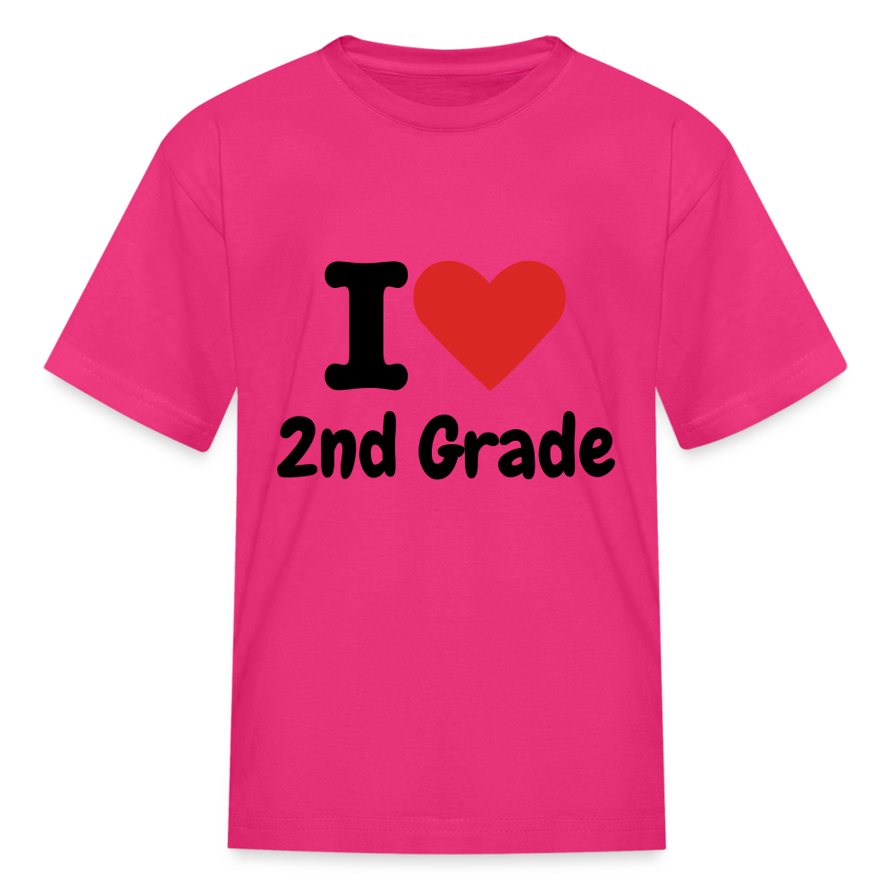 I Heart 2nd Grade Kids' T-Shirt - fuchsia