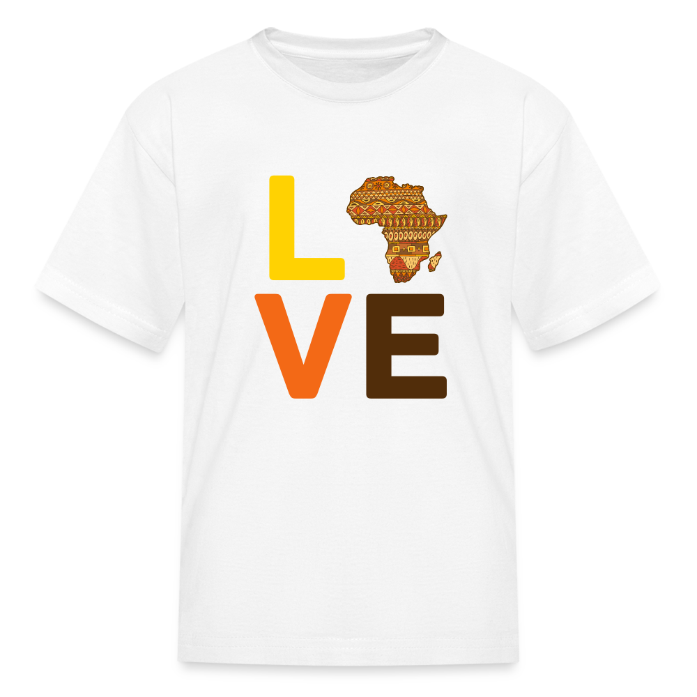 Africa Love Letter Block Kids' T-Shirt - white