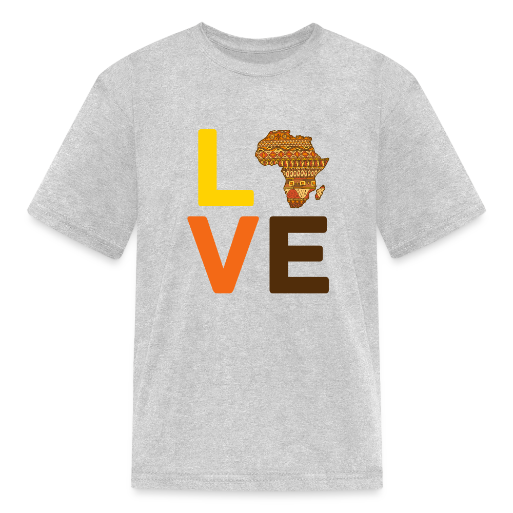 Africa Love Letter Block Kids' T-Shirt - heather gray