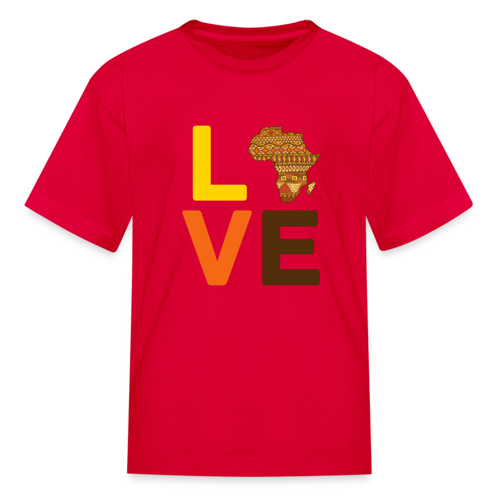 Africa Love Letter Block Kids' T-Shirt - red