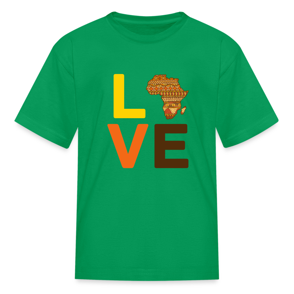 Africa Love Letter Block Kids' T-Shirt - kelly green