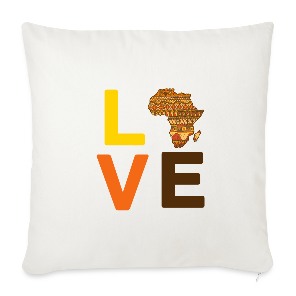 Africa Love Letter Block Throw Pillow Cover 18” x 18” - natural white