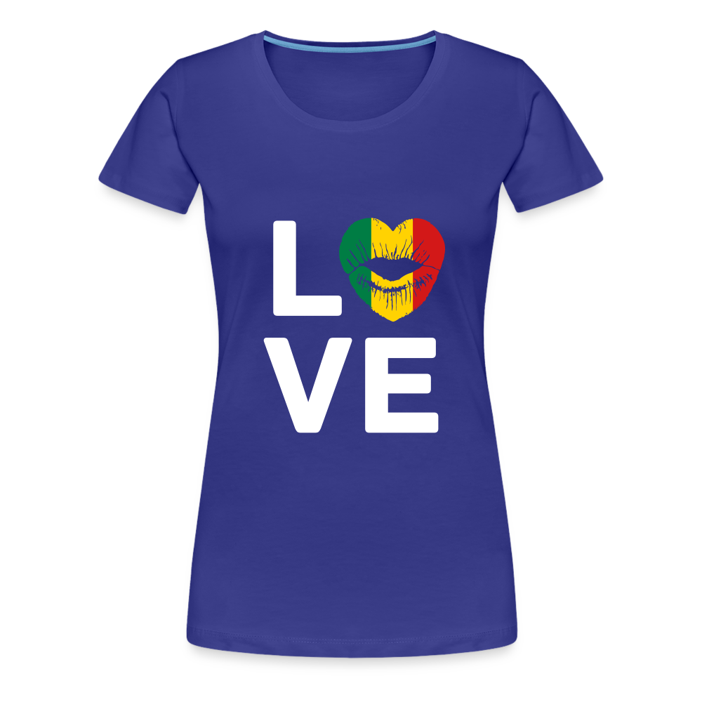 Africa Kiss Love Letter Block Women’s Premium T-Shirt - royal blue