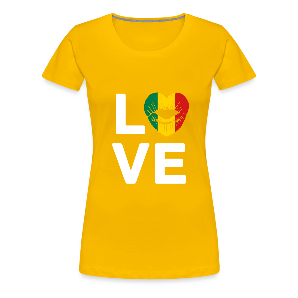 Africa Kiss Love Letter Block Women’s Premium T-Shirt - sun yellow
