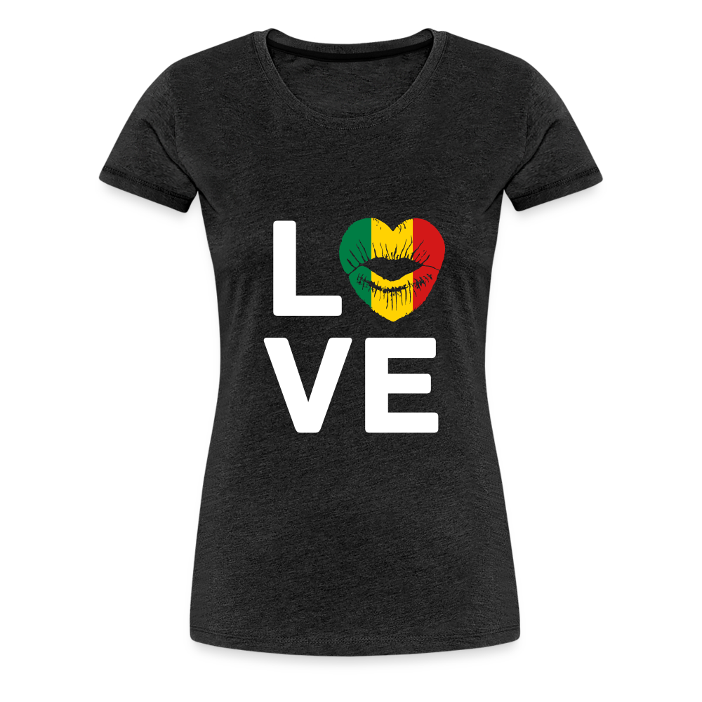 Africa Kiss Love Letter Block Women’s Premium T-Shirt - charcoal grey