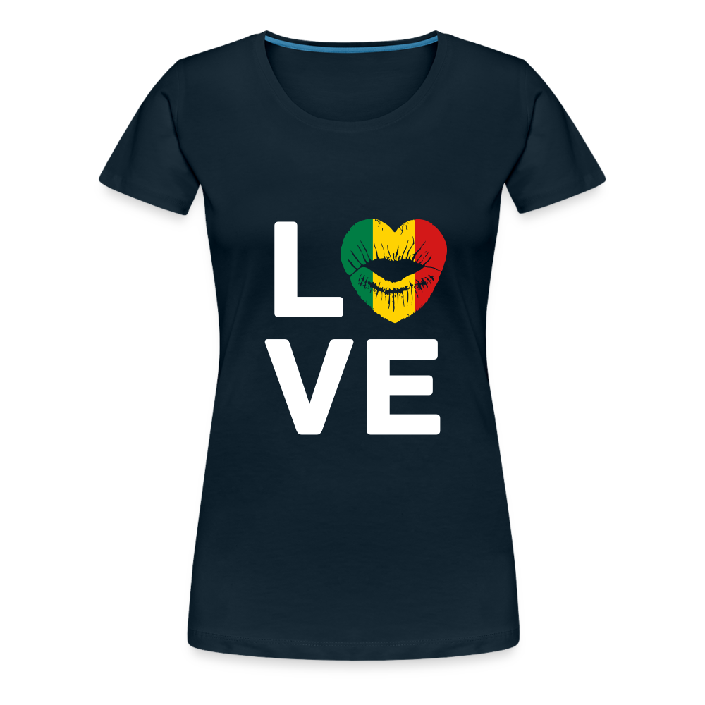 Africa Kiss Love Letter Block Women’s Premium T-Shirt - deep navy