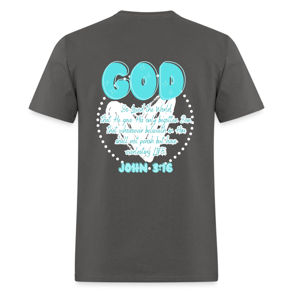 John 3:16 T-Shirt - charcoal