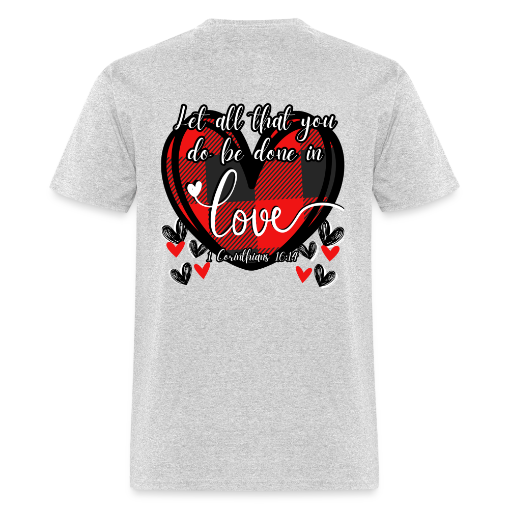 1 Cor 16:14 Buffalo Check Classic T-Shirt - heather gray