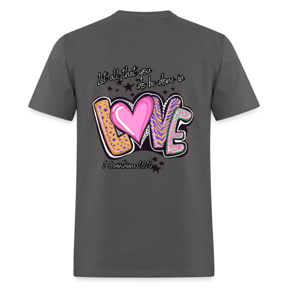 1 Cor 16:14 Stars & Animal print Classic T-Shirt - charcoal