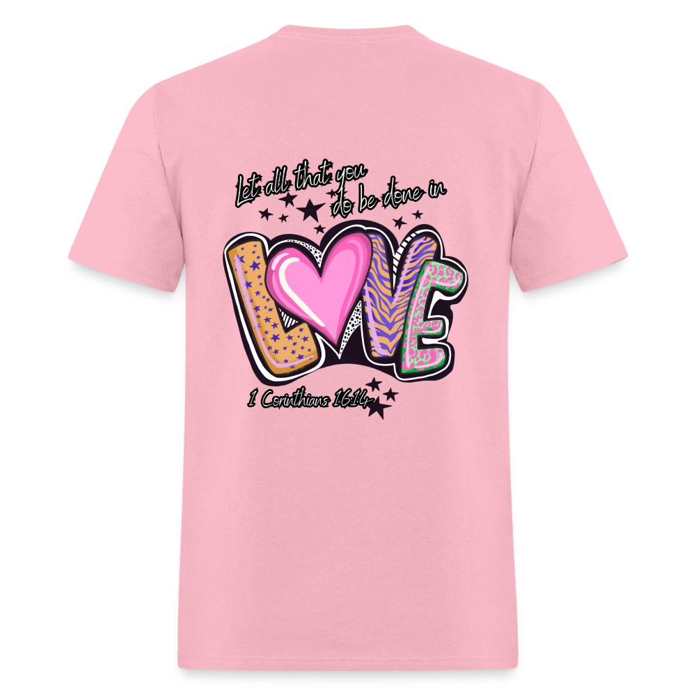 1 Cor 16:14 Stars & Animal print Classic T-Shirt - pink