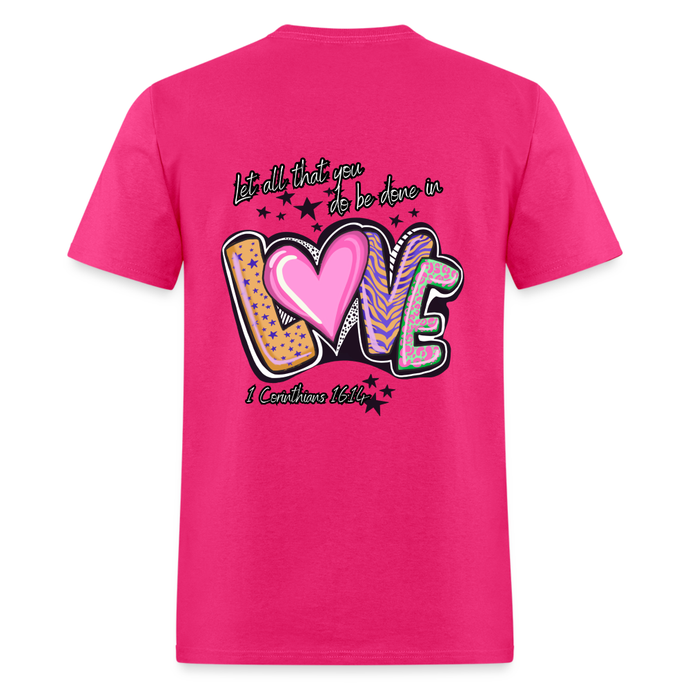 1 Cor 16:14 Stars & Animal print Classic T-Shirt - fuchsia