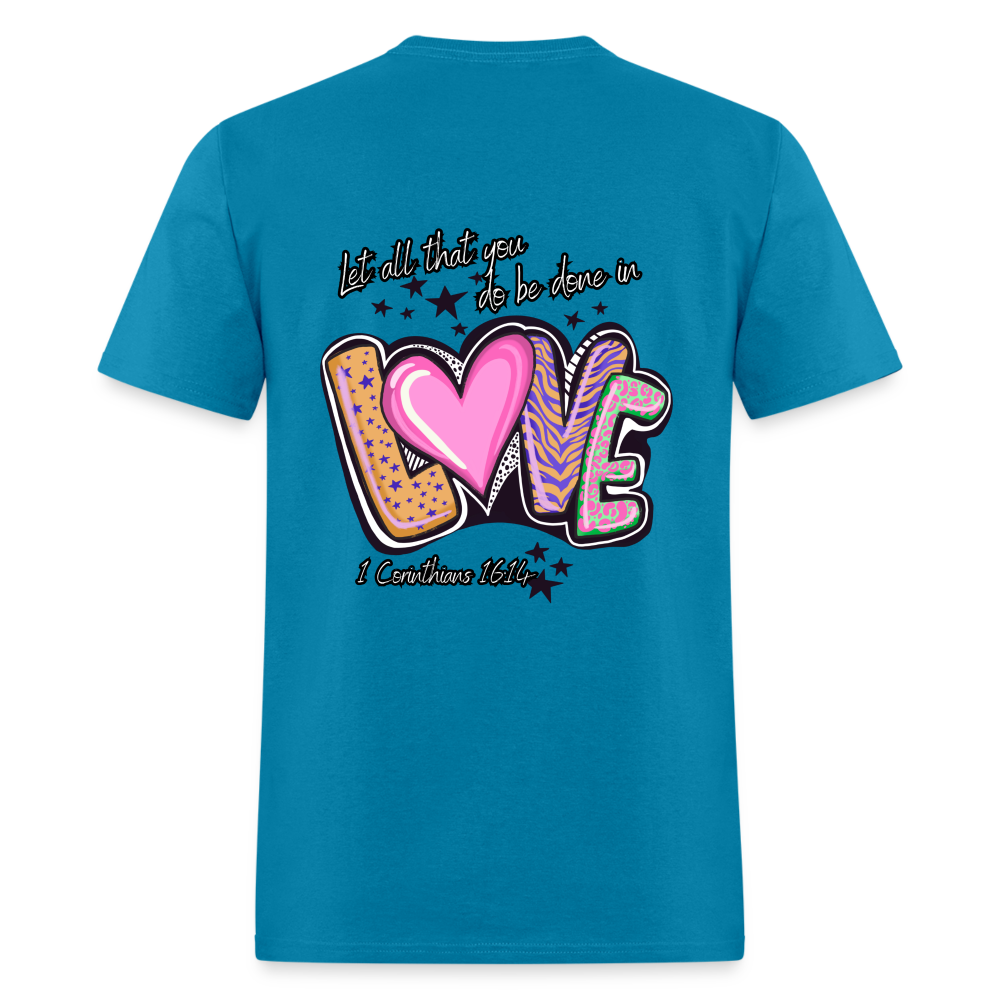 1 Cor 16:14 Stars & Animal print Classic T-Shirt - turquoise