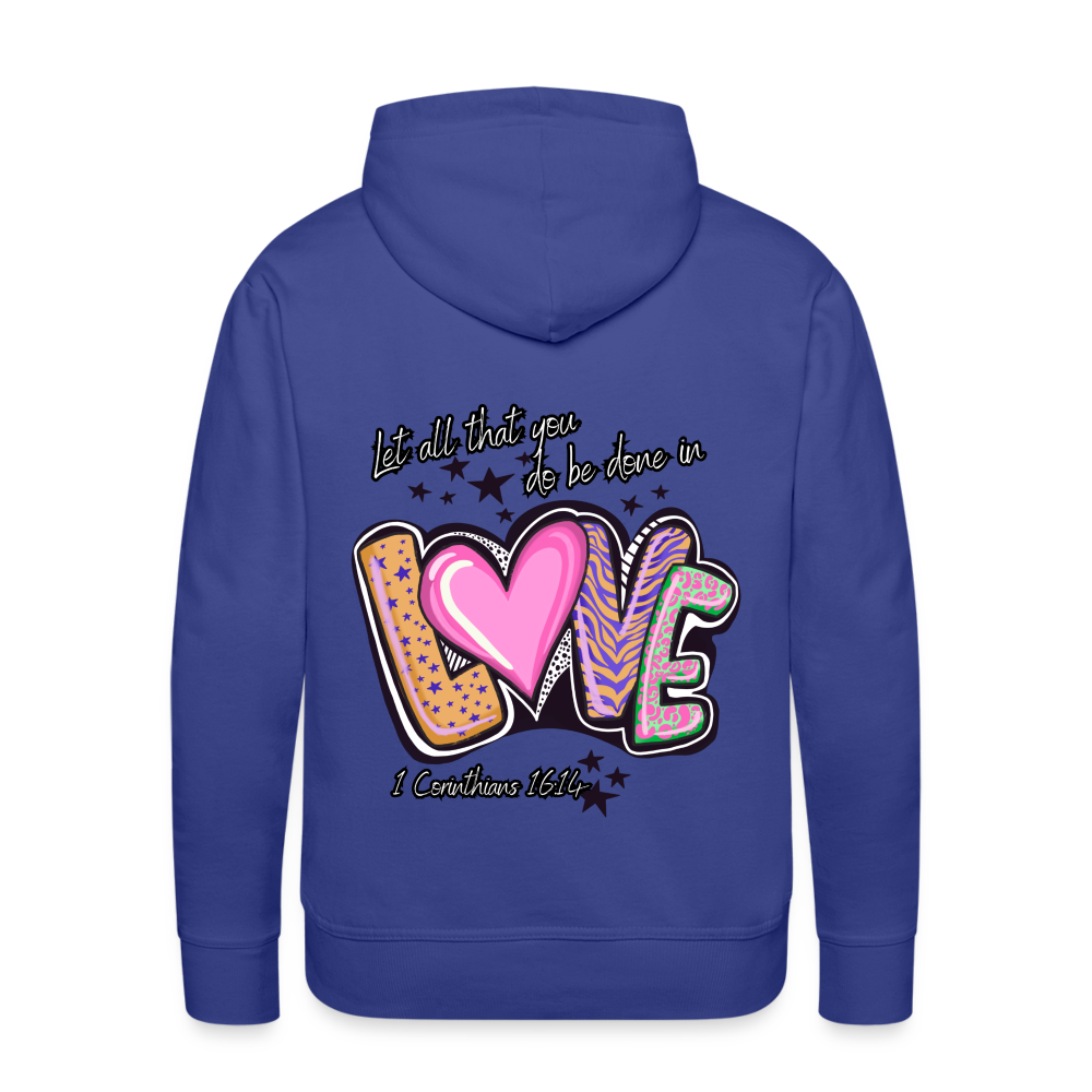 1 Cor 16:14 Stars & Animal Print Premium Hoodie - royal blue