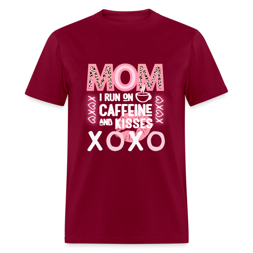 Mom Caff & Kisses Classic T-Shirt - burgundy