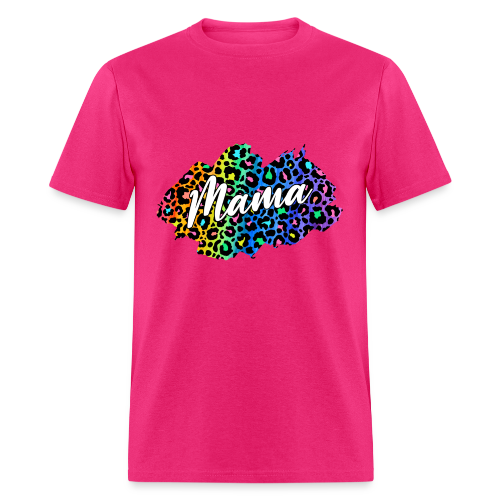 Mama Rainbow Leopard Classic T-Shirt - fuchsia