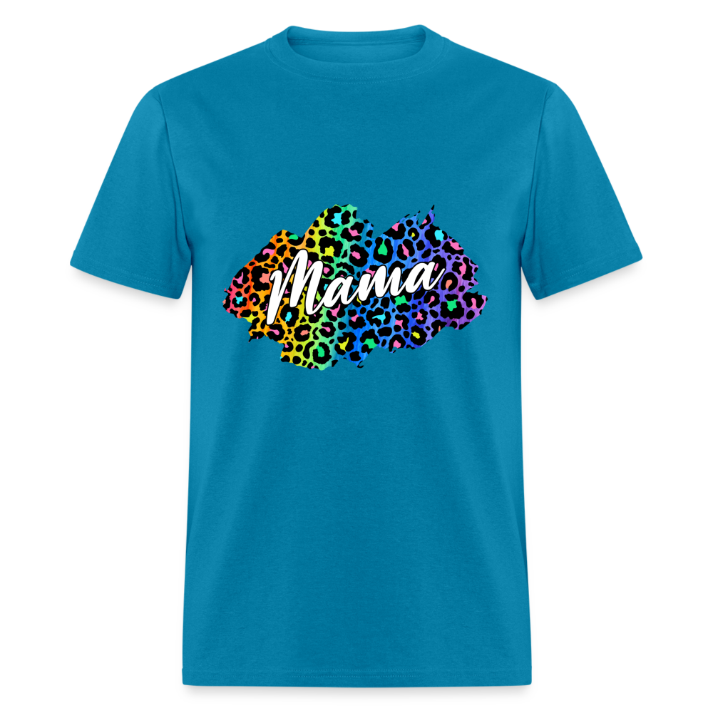 Mama Rainbow Leopard Classic T-Shirt - turquoise