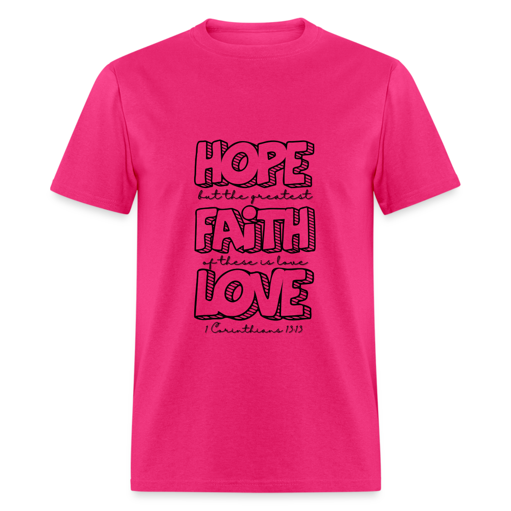 1 Cor 13:13 Unisex Classic T-Shirt - fuchsia