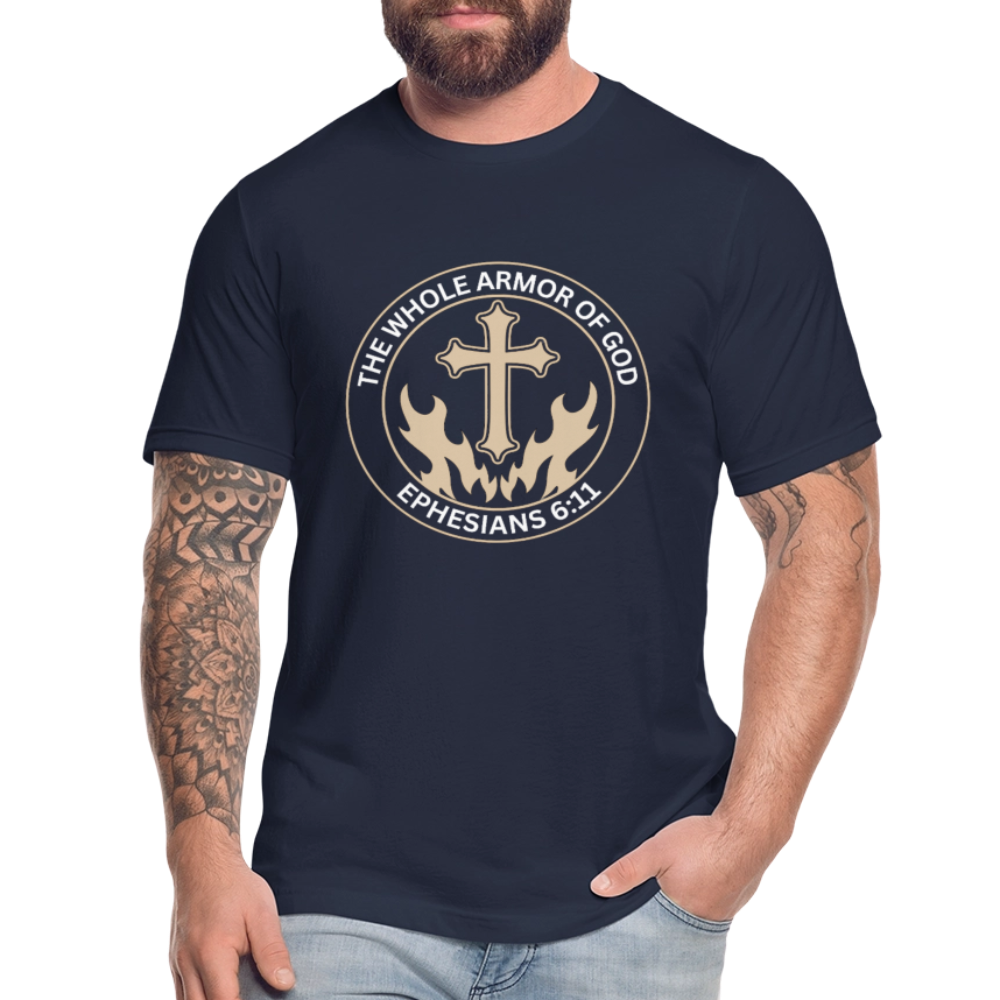 Ephesians 6:11 Unisex Jersey T-Shirt by Bella + Canvas - navy