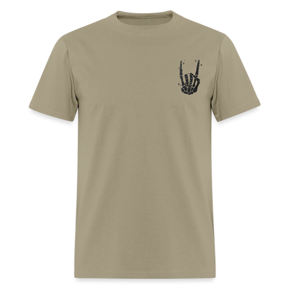 Chill the Fourth Out on Back T-Shirt | GILDAN 5000 - khaki
