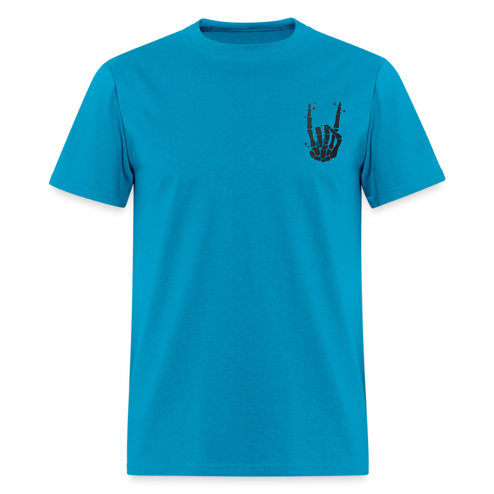 Chill the Fourth Out on Back T-Shirt | GILDAN 5000 - turquoise
